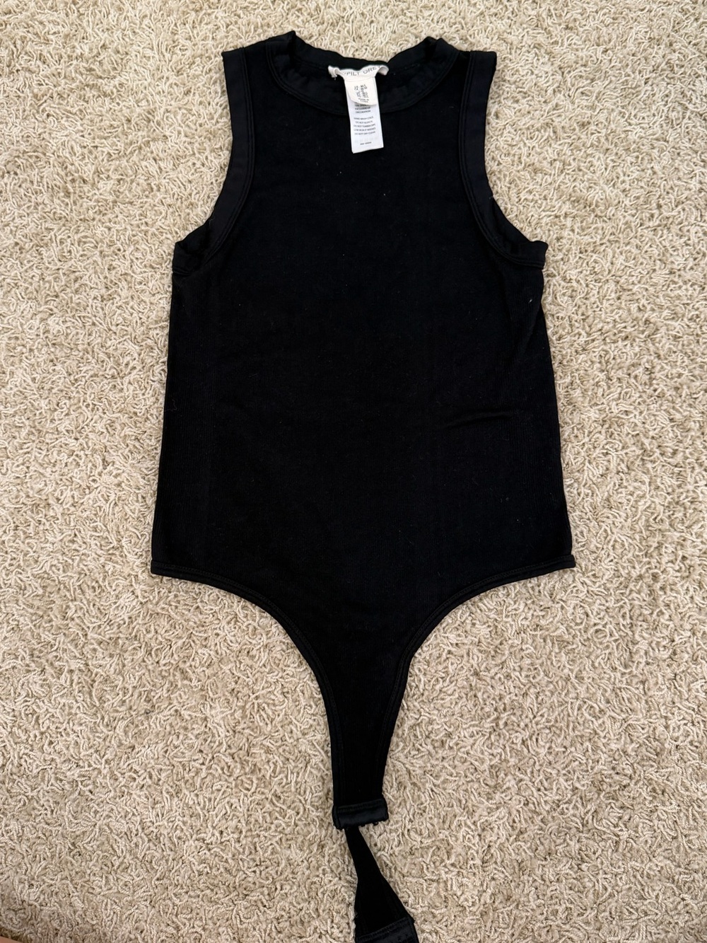 Womens Black Sleeveless One-Piece Bodysuit